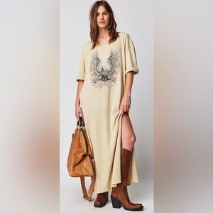 Free People Eagle Maxi Dress in Beige